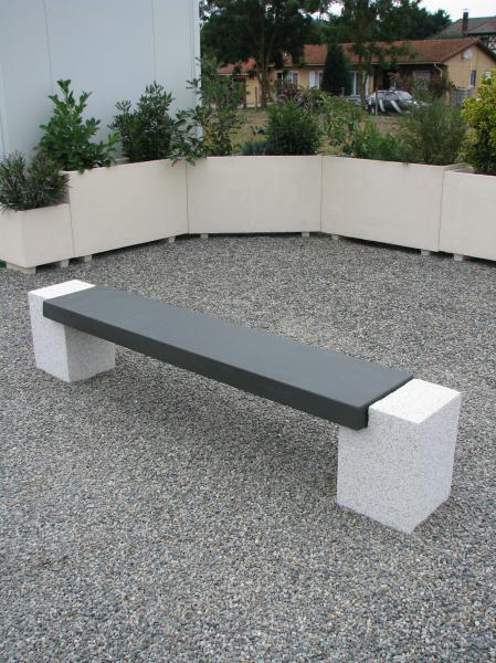 Banquette Orion pieds gravillons lame couleur ardoise